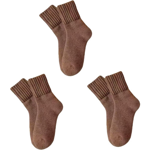 (Light Coffee X3, color_name) 3 Ζευγάρια Θερμικές Κάλτσες, Μαλακές, Χειμώνας