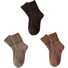 (Coffee+light Coffee+beige, color_name) 3 Pairs Thermal Mid-Calf Socks for Women, Soft Fluffy Wool Blend Socks, Thick Warm Socks for Cold Winter Days