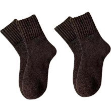 (Coffee X2, color_name) 2 Pairs Warm Fluffy Mid-Calf Socks for Women, Wool Thermal Socks, Versatile for Daily Wear & Holiday Gifting