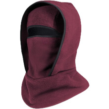 (Red, color_name) Winter bivakmuts met nekband, winddicht fleece - voor skiën en fietsen
