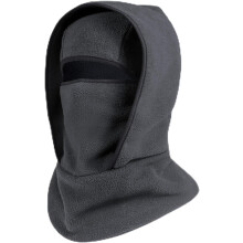 (Gray, color_name) Winter bivakmuts met nekband, winddicht fleece - voor skiën en fietsen
