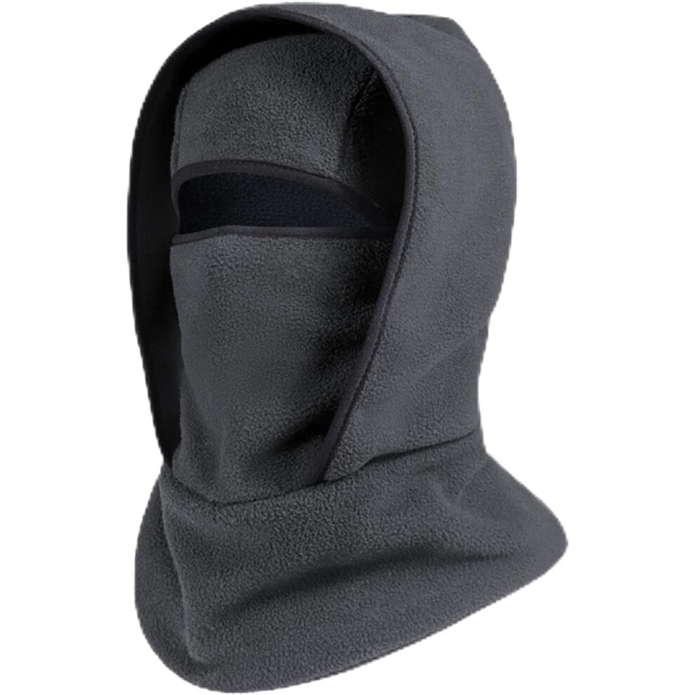 (, Color_name) Winter Balaclava Hat With Neckband & Mask, Windproof Fleece Ski Mask For Cycling Skiing Outdoor Sports Cold Weather Gray 5437706716471