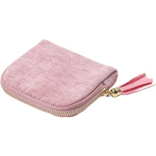 (Pink, -) Högklassig sammet rese smyckes fodral med tofs dragkedja, stor kapacitet arrangör för armband ringar örhängen, kompakt