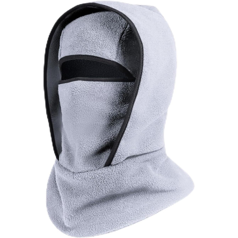 ( Color_name) Winter Balaclava Hat With Neckband & Mask, Windproof Fleece Ski Mask For Cycling Skiing Outdoor Sports Cold Weather Light/Gray 5437706716433