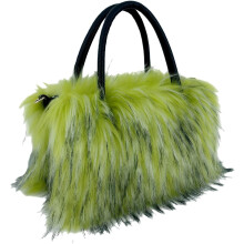 (Green, -) Damen Kunstfell große Tasche, weiche Handtasche mit Reißverschluss