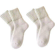 (White X2, color_name) 2 Pairs Warm Fluffy Mid-Calf Socks for Women, Wool Thermal Socks, Versatile for Daily Wear & Holiday Gifting