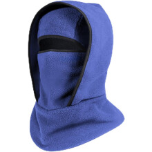 (Blue, color_name) Winter bivakmuts met nekband, winddicht fleece - voor skiën en fietsen