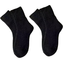 (Black X2, color_name) 2 Pairs Warm Fluffy Mid-Calf Socks for Women, Wool Thermal Socks, Versatile for Daily Wear & Holiday Gifting