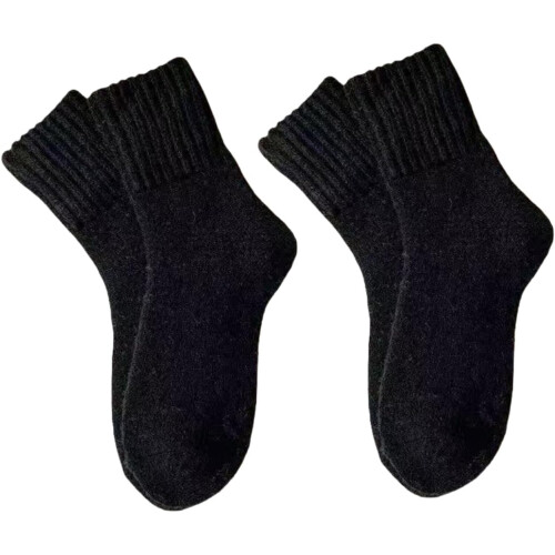 (Black X2, color_name) 2 Ζευγάρια Ζεστές Κάλτσες, Μάλλινες, Δώρο