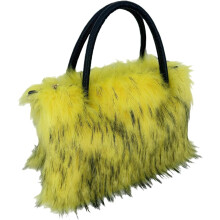 (Yellow, -) Damen Kunstfell große Tasche, weiche Handtasche mit Reißverschluss