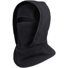 (Black, color_name) Winter bivakmuts met nekband, winddicht fleece - voor skiën en fietsen