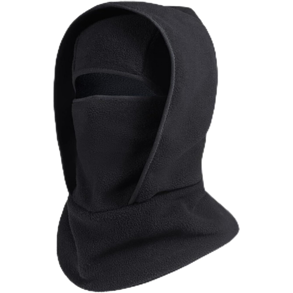 (, Color_name) Winter Balaclava Hat With Neckband & Mask, Windproof Fleece Ski Mask For Cycling Skiing Outdoor Sports Cold Weather Black 5437706716457