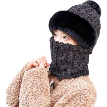 (Black, color_name) 3-in-1 Beanie Mütze, winddicht, gefüttert, für Damen