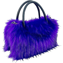 (Purple, -) Damen Kunstfell große Tasche, weiche Handtasche mit Reißverschluss