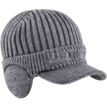 (Gray, color_name) Căciulă elastică groasă, unisex, clapete urechi
