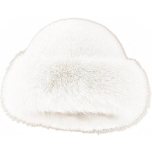 (White, color_name) Damen flauschiger Faux Fur Bucket Hat, warm, für Winter Outdoor
