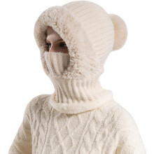 (Beige, color_name) Căciulă 3 in 1 iarnă femei, căptușeală fleece