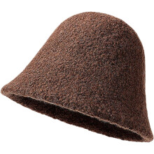 (Brown, color_name) Niedlicher flauschiger Faux Fur Bucket Hat, 2026, für Damen