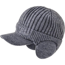 (Dark Gray, color_name) 2026 Elastische Winter Beanie, mit Ohrklappen, unisex