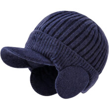 (Deep Blue, color_name) Elastische Winter Strickmütze, mit Ohrklappen, für Herren & Damen