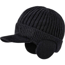 (Black, color_name) 2026 Elastische Winter Beanie, mit Ohrklappen, unisex