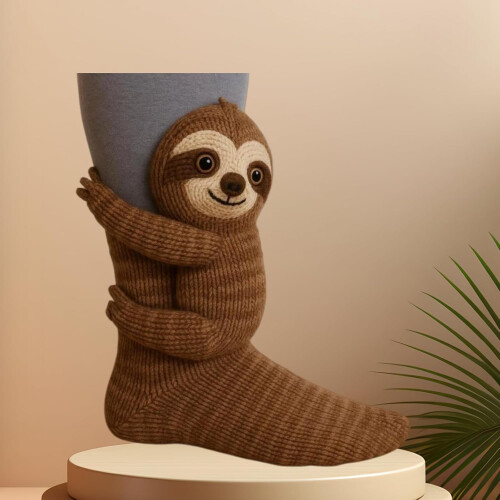 (A, color_name) 3D Πλεκτές Κάλτσες Ζώων, Crochet, Ζεστές, Δώρο 1