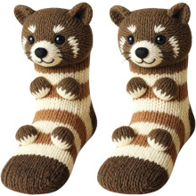 (2m, color_name) 2 Pcs 3D Knit Animal Socks for Women-Warm Soft Novelty Floor Socks,Cute Cozy Hand-Crocheted Stocking Stuffers Christmas