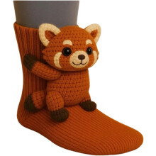 (L, color_name) 3D Knit Animal Socks for Women-Warm Soft Novelty Floor Socks, Cute Cozy Hand-Crocheted Stocking Stuffers Christmas Gifts