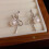 (Silver, -) Orecchini a perla fiocco, placcati oro, design pendenti 6
