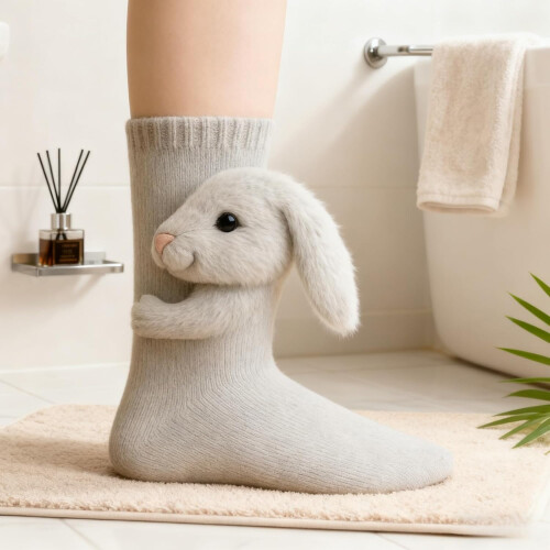 (2h, color_name) 2 Ζευγάρια 3D Πλεκτές Κάλτσες Ζώων, Crochet, Δώρο 2