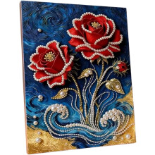 (G, -) Kit pintura perlas 3D castillo fuegos, principiantes.