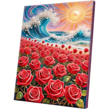 (K, -) Kit pintura perlas 3D castillo fuegos, principiantes.