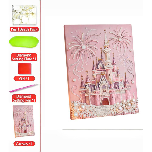 (D, -) 2026 Κιτ Ζωγραφικής Πέρλας 3D, Castle Fireworks 2