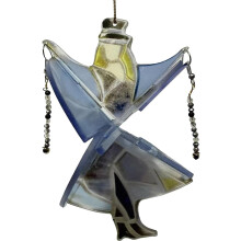 (Blue X1, -) Tanzende Dame Buntglas Windspiel, DIY Acryl Sonnenfänger (Blau x2)