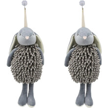 (Gary X2, -) 2 Kaninchen Chenille Handtücher, niedlich, grün & pink (Grün x1 Pink x1)