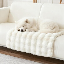 (White, -) Plysch husdjurs sovmatta - 29,53"x29,53" fluffig hund soffa skydd, mjuk katt säng med kudde skydd för små medelstora husdjur