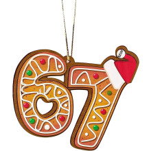 (C, -) Ornamento natale 67 2025, divertente meme, babbo natale