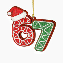 (F, -) Ornamento natale 67 2025, divertente meme, babbo natale