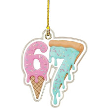 (A, -) Ornamento natale 67 2025, divertente meme, babbo natale