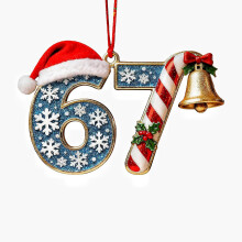 (G, -) Ornamento natale 67 2025, divertente meme, babbo natale