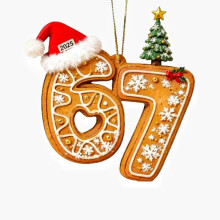 (E, -) Ornamento natale 67 2025, divertente meme, babbo natale