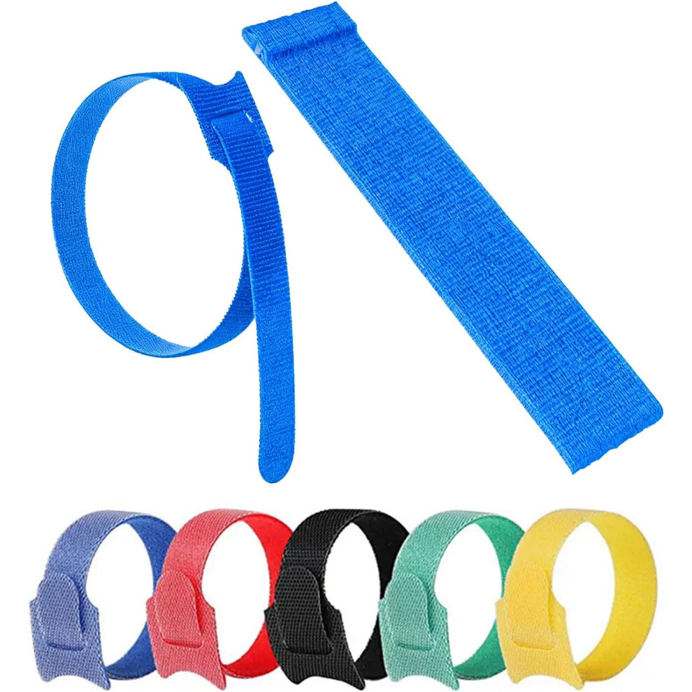 (Blue, -) Christmas Garland Ties - 10" Adjustable Reusable Nylon Cable Straps For Christmas Tree Wreath Stairs Railings Door Banis 5437706723554