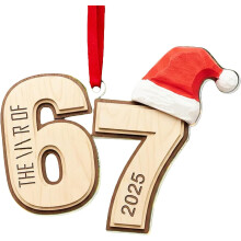 (D, -) Ornamento natale 67 2025, divertente meme, babbo natale