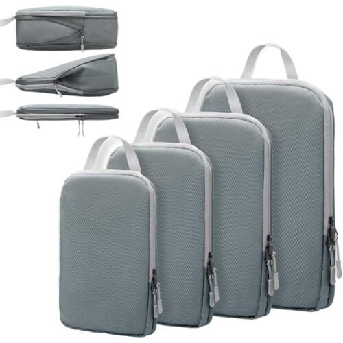(Gray, One Size) 4 pungi compresie voiaj, esențiale