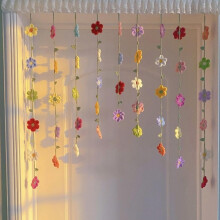 (Style C, 1pcs) Handgehäkelte Blumen Gardine, Boho Wandbehang, für Schlafzimmer