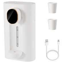 Automatic Mouthwash Dispenser for Bathroom 18 Oz Wall Mounted Mouth Wash Dispenser with 2 Reusable Cups White