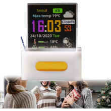 (White, 1pcs) Mini 3D hologrammi kuutio, älykello, sääasema, WiFi
