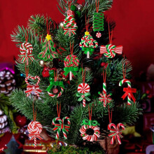 (16pcs, one size) 16 Lecca lecca natale, colorati, argilla polimerica, decorazione albero