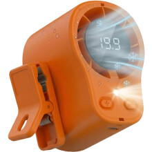 (orange, 1pc) Bil clip on air condition vifte med display, 2026 ny 360 rotasjon