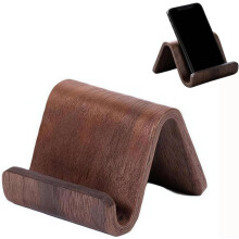 (1 Pcs, one size) Puinen puhelinteline pöydälle, bambu